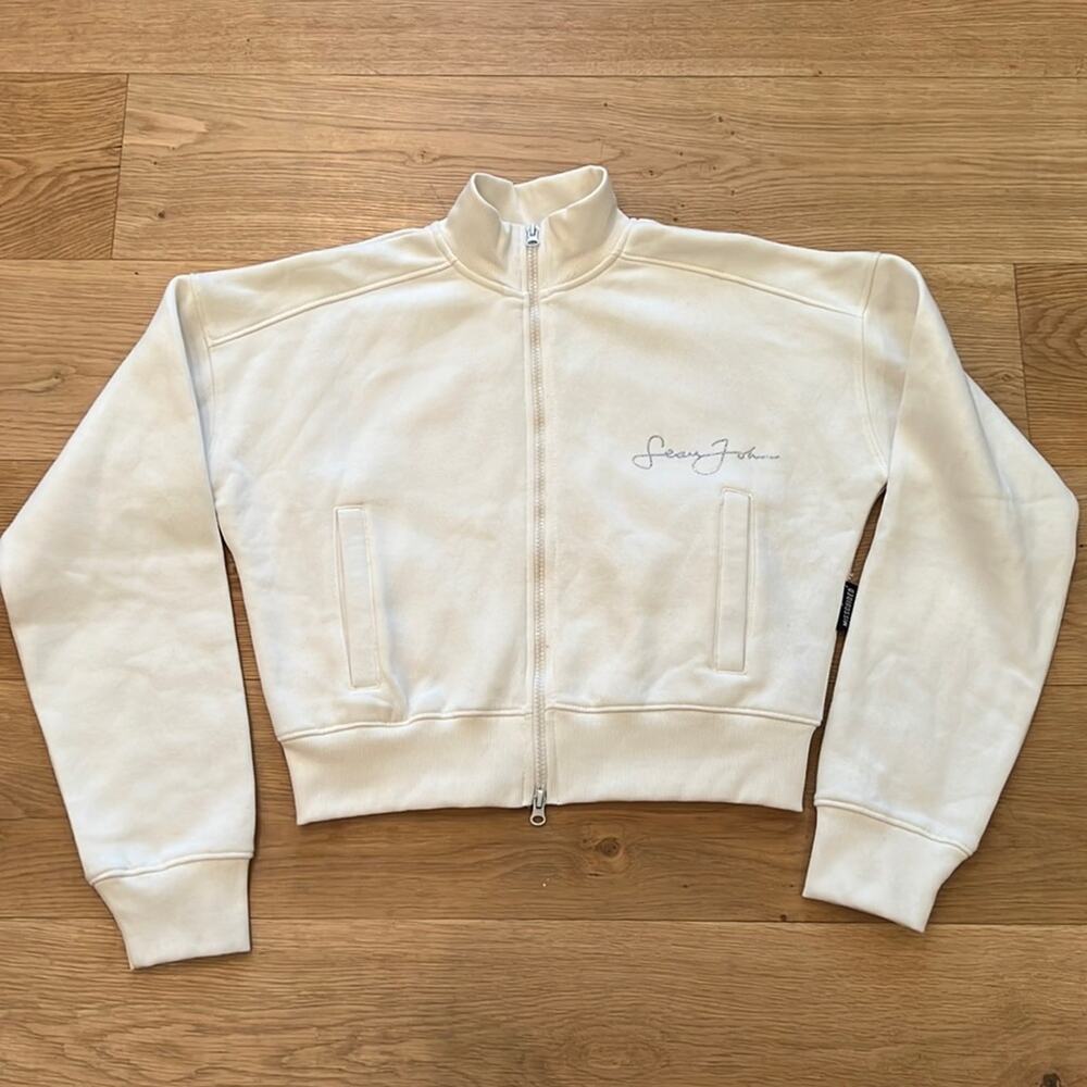 Missguided X Sean John - Crop Jacket with Diamente Branding Detail in Cream